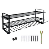 Power Drills & Accessories: Power Tool Organizer Wall Mount 7 Drill Holder 3 Layer Heavy Duty Metal for Drill Plier Hammer Rack Suitable for Workshop Garage