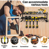 Power Drills & Accessories: Power Tool Organizer Wall Mount 7 Drill Holder 3 Layer Heavy Duty Metal for Drill Plier Hammer Rack Suitable for Workshop Garage