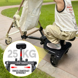 Stroller & Pram Accessories: Universal Pram Board Seat and Stand Up Adjustable Buggy Board Pushchair with Bear Pattern Removable Seat Fits Most Strollers Holds Children Up to 25kg