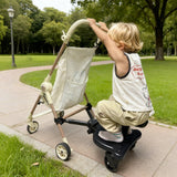 Stroller & Pram Accessories: Universal Pram Board Seat and Stand Up Adjustable Buggy Board Pushchair with Bear Pattern Removable Seat Fits Most Strollers Holds Children Up to 25kg