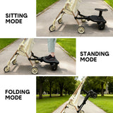 Stroller & Pram Accessories: Universal Pram Board Seat and Stand Up Adjustable Buggy Board Pushchair with Bear Pattern Removable Seat Fits Most Strollers Holds Children Up to 25kg