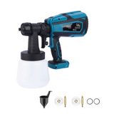 Painting Tools: 1400ml Cordless High Pressure Spray Gun Flow Adjustable Spray Gun Paint Sprayer Home Interior Exterior With 2 Nozzles For Makita 21V Battery-Skin Only