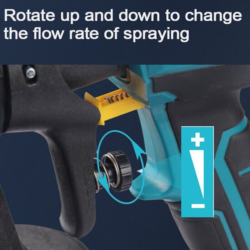 Painting Tools: 1400ml Cordless High Pressure Spray Gun Flow Adjustable Spray Gun Paint Sprayer Home Interior Exterior With 2 Nozzles For Makita 21V Battery-Skin Only