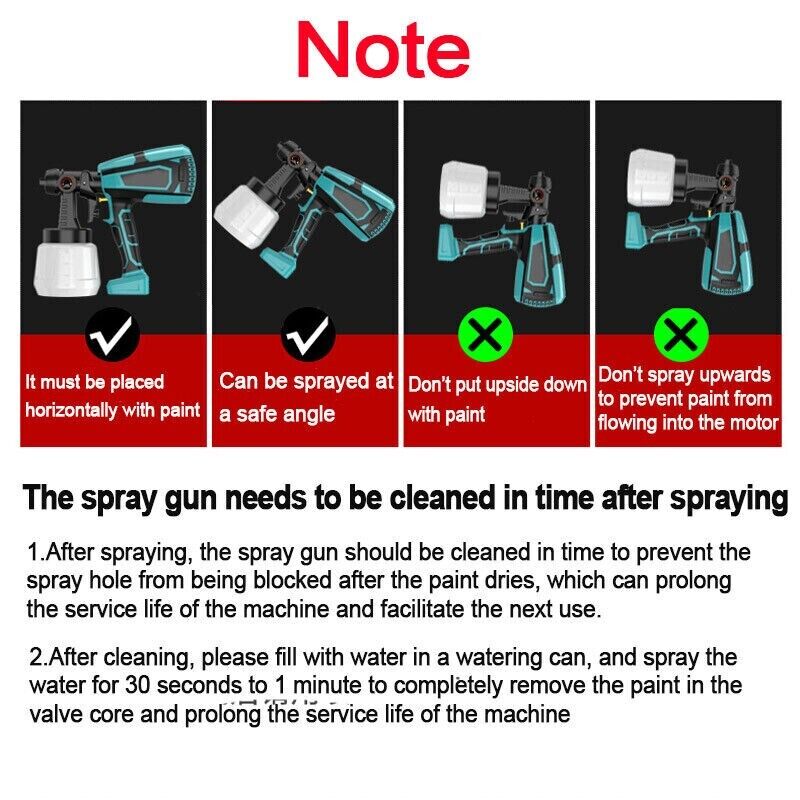 Painting Tools: 1400ml Cordless High Pressure Spray Gun Flow Adjustable Spray Gun Paint Sprayer Home Interior Exterior With 2 Nozzles For Makita 21V Battery-Skin Only