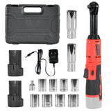 Automotive Repair & Speciality Tools: Cordless Electric Ratchet Wrench Set 12V Power Electric Ratchet Wrench 3/8inch 400 RPM Variable Speed with Sockets Two 2000mAh Batteries and Charger