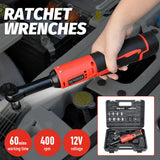 Automotive Repair & Speciality Tools: Cordless Electric Ratchet Wrench Set 12V Power Electric Ratchet Wrench 3/8inch 400 RPM Variable Speed with Sockets Two 2000mAh Batteries and Charger