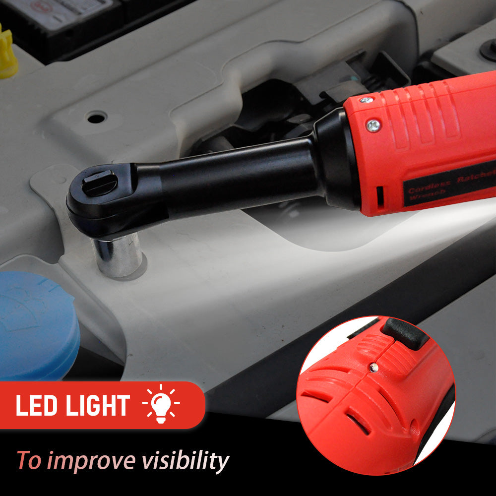 Automotive Repair & Speciality Tools: Cordless Electric Ratchet Wrench Set 12V Power Electric Ratchet Wrench 3/8inch 400 RPM Variable Speed with Sockets Two 2000mAh Batteries and Charger