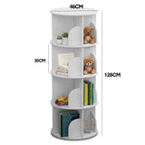 Bookcases & Shelves: 4 Tier Rotating Bookshelf PVC Freestanding Corner Rack Bookcase Multifunctional Spinning 360 Storage Shelf Organizer for Home Office Space-Saving White
