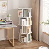 Bookcases & Shelves: 4 Tier Rotating Bookshelf PVC Freestanding Corner Rack Bookcase Multifunctional Spinning 360 Storage Shelf Organizer for Home Office Space-Saving White