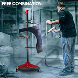 Automotive Repair & Speciality Tools: Universal Auto Paint Stand Panel Tree Paint Rotating Stand Center Post Hang Paint Spray with 4 Wheels and 6 Hooks for Automotive Doors Fenders Bumpers
