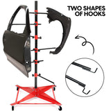 Automotive Repair & Speciality Tools: Universal Auto Paint Stand Panel Tree Paint Rotating Stand Center Post Hang Paint Spray with 4 Wheels and 6 Hooks for Automotive Doors Fenders Bumpers