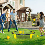 Outdoor Play Equipment: Portable Outdoor Spikeball Roundnet Game Set Team Beach Ball Game Bouncer Toy with Carrying Bag Net and 3 Balls Played Indoor Outdoor Lawn Beach Tailgating
