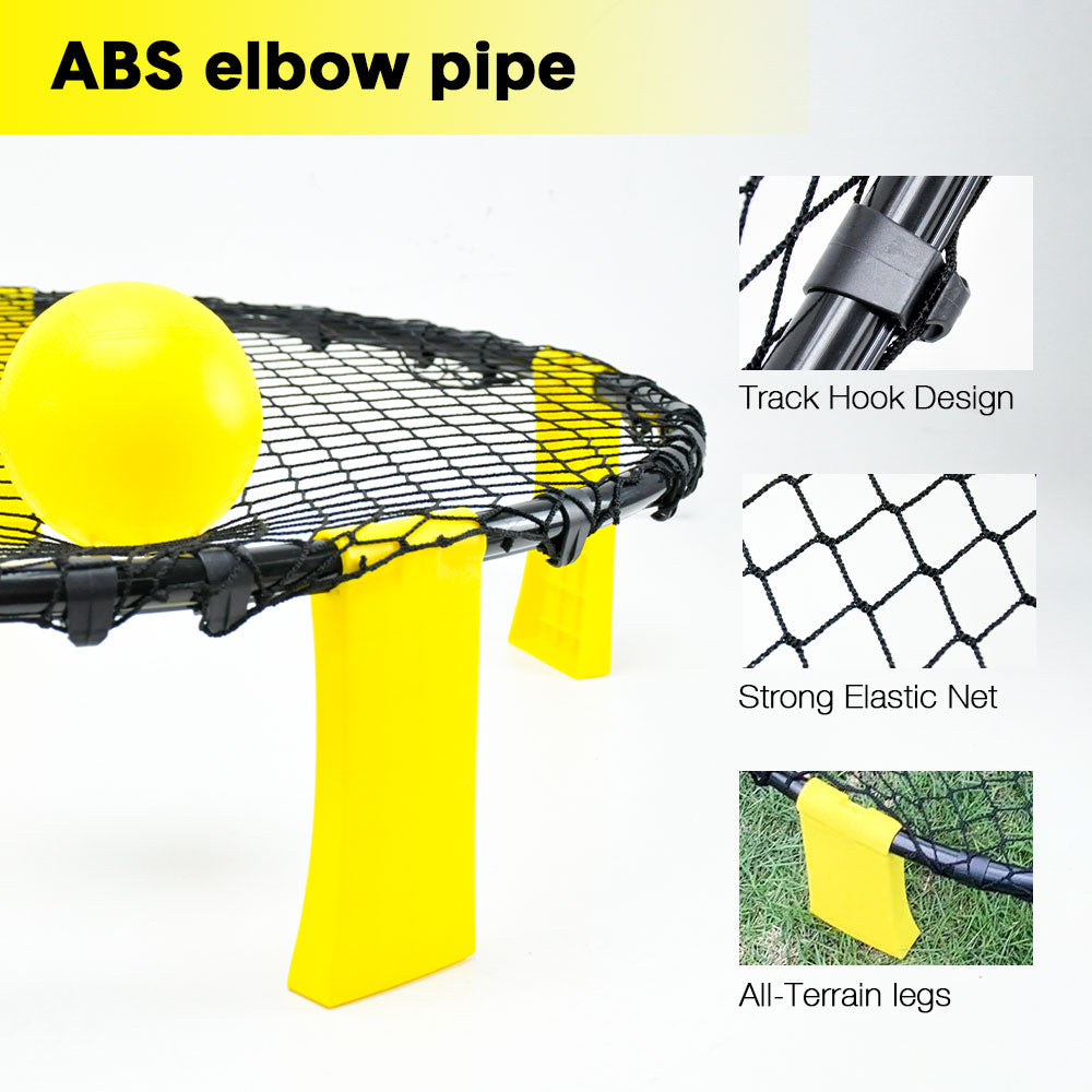 Outdoor Play Equipment: Portable Outdoor Spikeball Roundnet Game Set Team Beach Ball Game Bouncer Toy with Carrying Bag Net and 3 Balls Played Indoor Outdoor Lawn Beach Tailgating