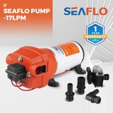 Boating Accessories: SEAFLO 12V Water Pump Pressure Diaphragm Self Priming Pump 4.5Gallons Per Min 17LPM 40PSI Water Booster for Caravan Motorhome Camper Trailer Boat Yacht