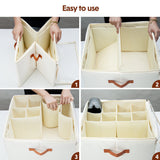 Clothing & Wardrobe Storage: 2 Pack Shoe Organizer Zipper Clear Lid Fabric Shoe Storage Box Space Saving Beige Shoe Holder for Closet and Adjustable Dividers Fits up to 16 Pairs
