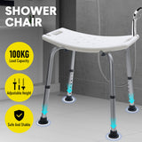 Mobility & Accessibility: Shower Chair Stable Non-Slip Bath Seat 37-52cm Height Adjustable with Shower Holder and Armrest for Elderly Medical Disabled Safety Bathroom Max Load 100kg