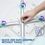Mobility & Accessibility: Shower Chair Stable Non-Slip Bath Seat 37-52cm Height Adjustable with Shower Holder and Armrest for Elderly Medical Disabled Safety Bathroom Max Load 100kg