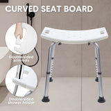 Mobility & Accessibility: Shower Chair Stable Non-Slip Bath Seat 37-52cm Height Adjustable with Shower Holder and Armrest for Elderly Medical Disabled Safety Bathroom Max Load 100kg