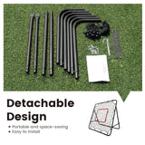 1m Football Rebounder Net Soccer Training Kickback Target Bounce Wall Detachable Metal Frame and PE Net For Passing Shooting Practice Sports Skills Trainer