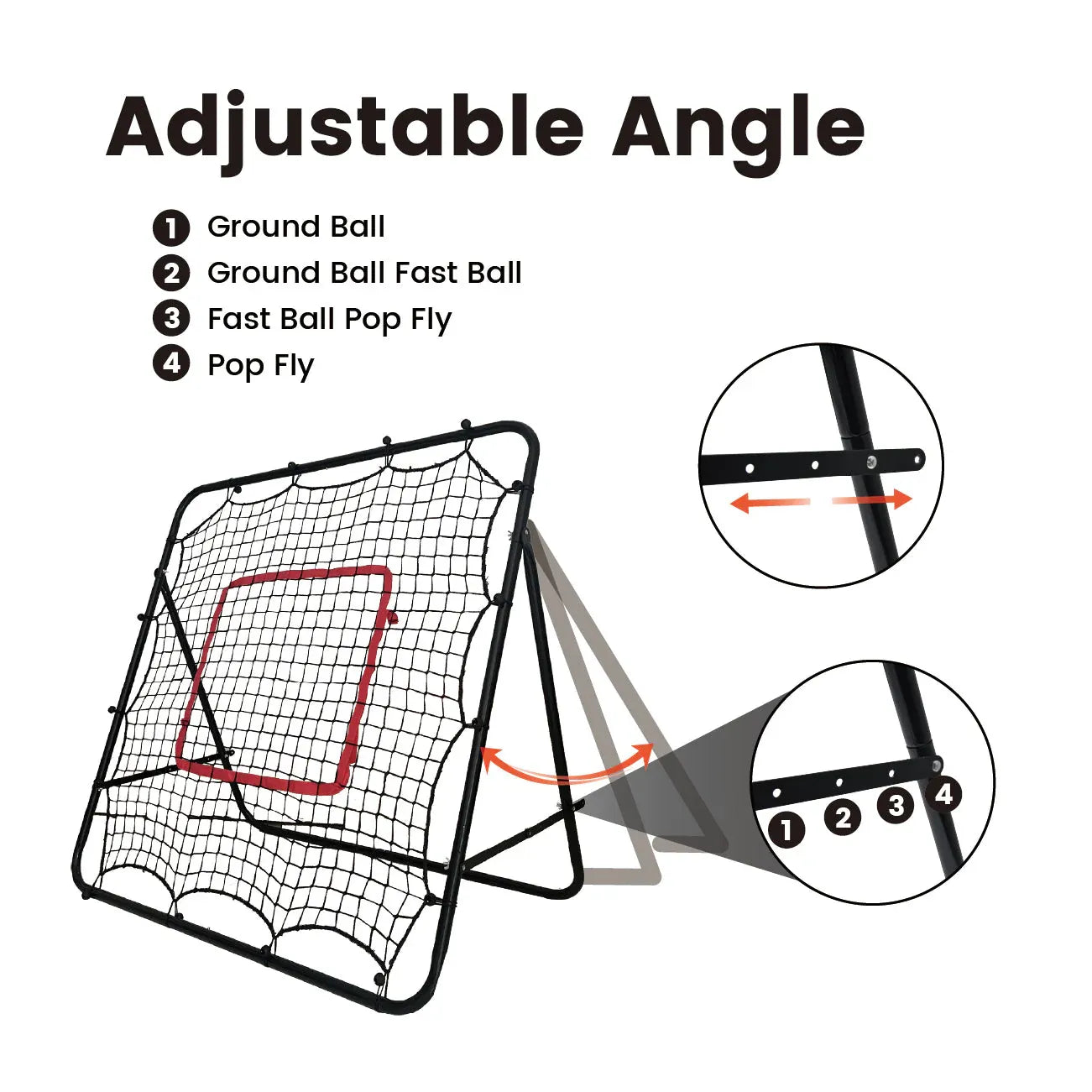 1m Football Rebounder Net Soccer Training Kickback Target Bounce Wall Detachable Metal Frame and PE Net For Passing Shooting Practice Sports Skills Trainer