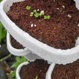 Pots, Planters & Accessories: 5 Tier Stackable Planter Pots Vertical Garden Stacking Space Saving High Yield Ideal for Herbs Flower Plants Veggies With Wheel White 37cm Width