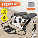 Gym & Training Step: Mini Stepper Home Office Stair Stepper Machine with Resistance Bands and LCD Monitor for Full Body Workout Cardio Exercises Calves Trainer Calf Stretch