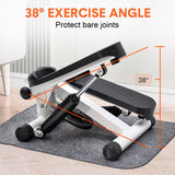 Gym & Training Step: Mini Stepper Home Office Stair Stepper Machine with Resistance Bands and LCD Monitor for Full Body Workout Cardio Exercises Calves Trainer Calf Stretch