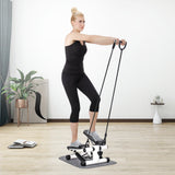 Gym & Training Step: Mini Stepper Home Office Stair Stepper Machine with Resistance Bands and LCD Monitor for Full Body Workout Cardio Exercises Calves Trainer Calf Stretch