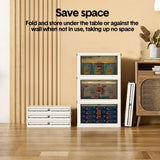 Makeup Organisation & Storage: Foldable Storage Cabinet Stackable Bins Household Plastic Closet Multi-purpose Organizer Doors and Top Lid 2 Way Opening with 360 Degree Rotatable Wheels