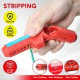 Cutters: Wire Stripper Ergonomic Curved Handle Cable Stripping Splitting Cut Tool Wide Stripping Ranges Hand Tool with 6 Size Planer Holes for Electrical