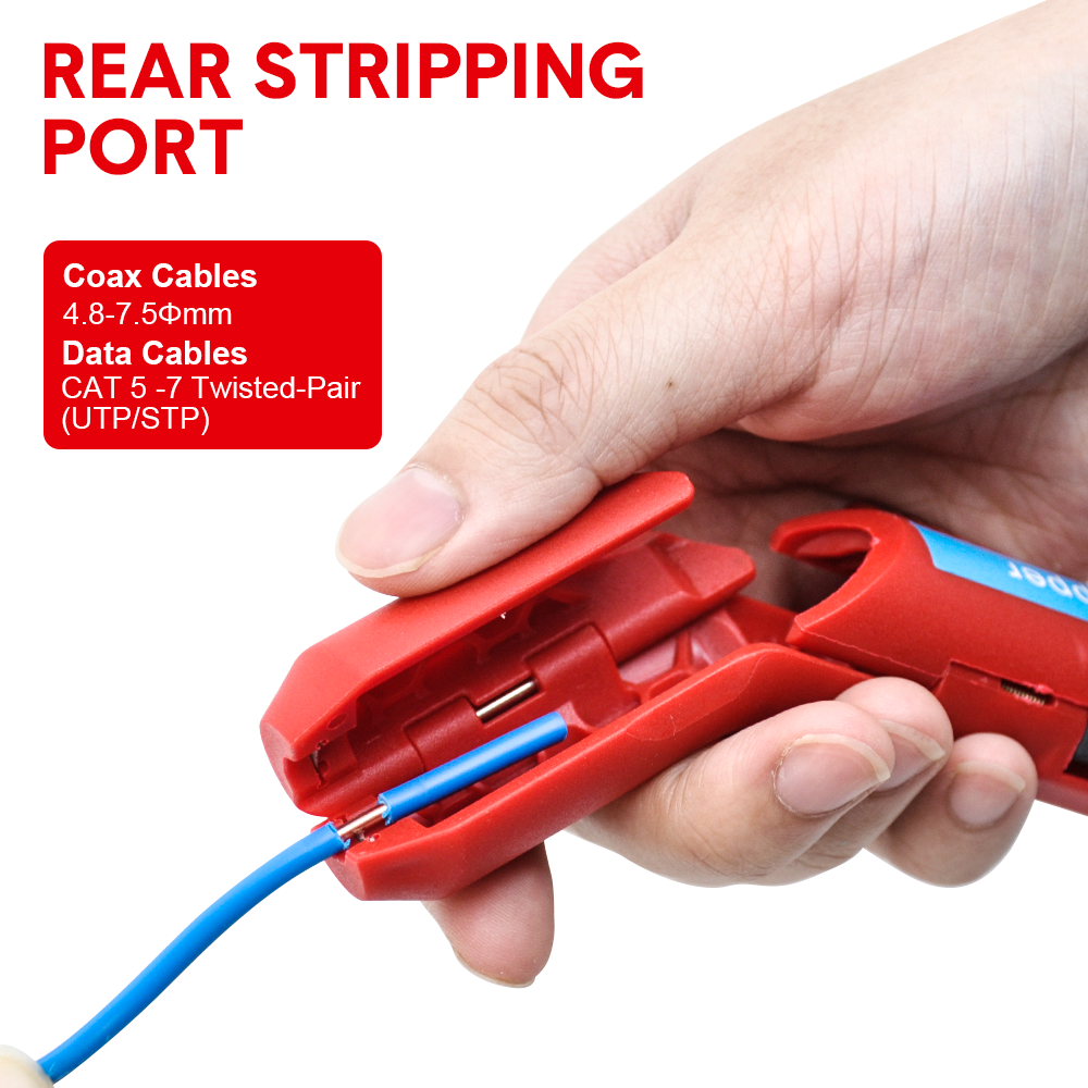 Cutters: Wire Stripper Ergonomic Curved Handle Cable Stripping Splitting Cut Tool Wide Stripping Ranges Hand Tool with 6 Size Planer Holes for Electrical