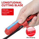 Cutters: Wire Stripper Ergonomic Curved Handle Cable Stripping Splitting Cut Tool Wide Stripping Ranges Hand Tool with 6 Size Planer Holes for Electrical