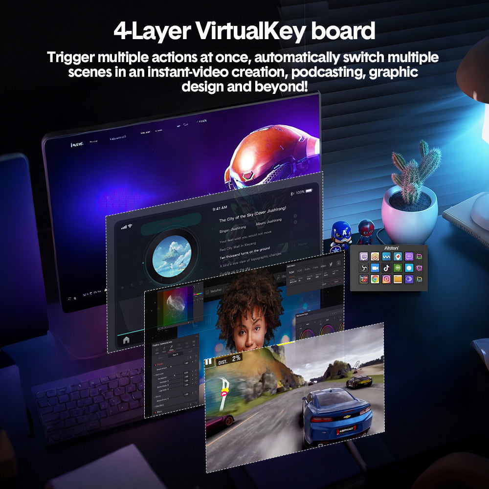 Video Games: Studio Controller Keyboard Stream Controller Customizable Deck with 15 Shortcut Keys for Multi Applications Triggered in PC for Streaming Studio Work Game