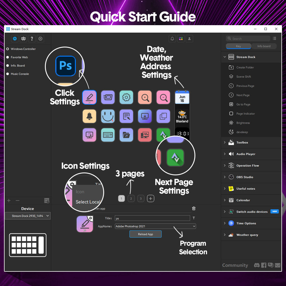 Video Games: Studio Controller Keyboard Stream Controller Customizable Deck with 15 Shortcut Keys for Multi Applications Triggered in PC for Streaming Studio Work Game