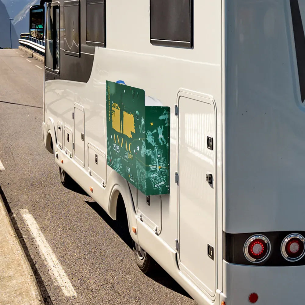 Alpen Outdoor Diesel Tank Cover Silver Gas Tank Bracket 2mm Thick Aluminium Tank Mounting Holder Fit for 10L/15L Tank for Caravan Trailer Toolbox Left Right ANZAC Green
