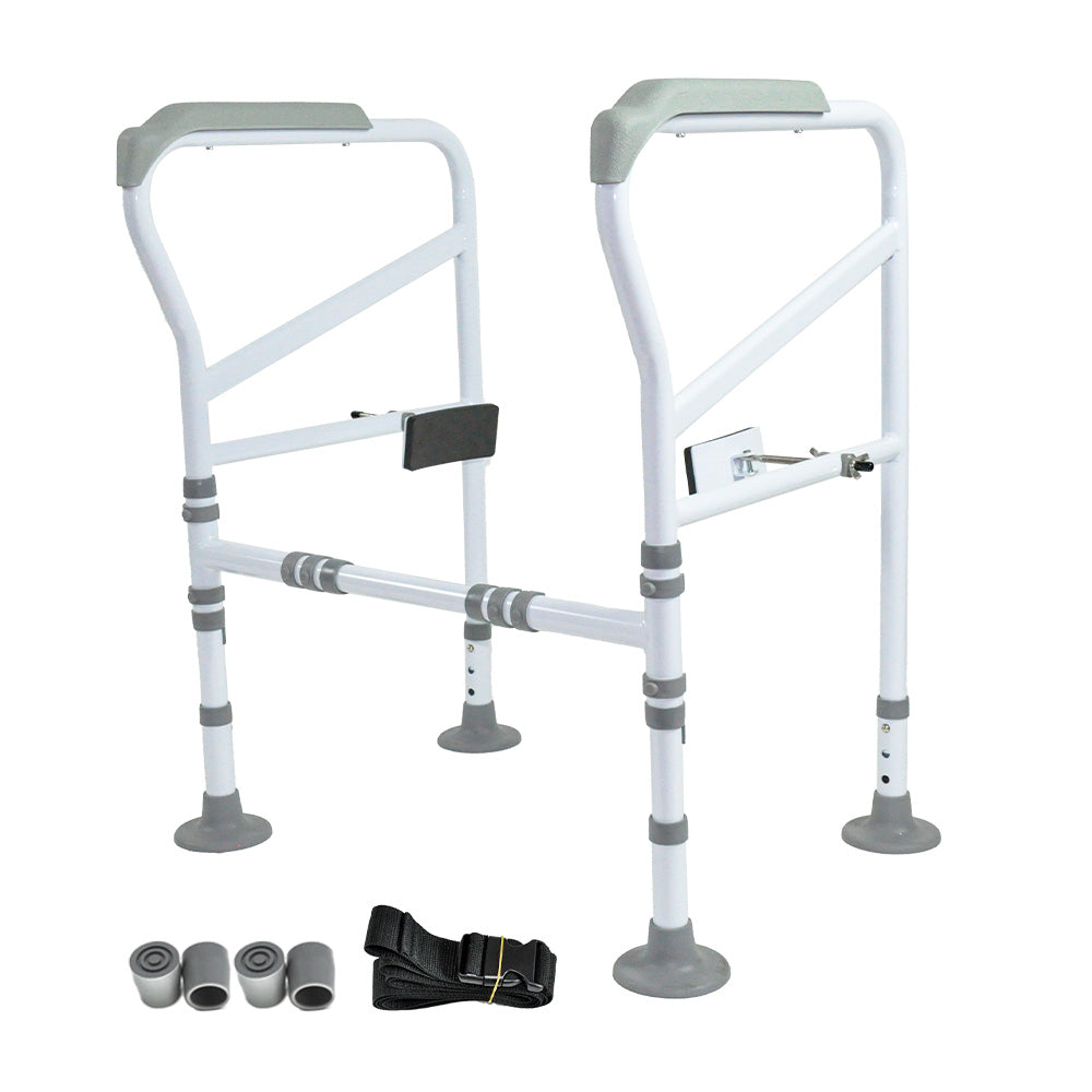 Mobility & Accessibility: Toilet Frame Support Standing Disability Assist Aid Safety Grab Handle Rail Height and Width Adjustable For Elderly Disabled Max Load 150Kg