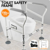 Mobility & Accessibility: Toilet Frame Support Standing Disability Assist Aid Safety Grab Handle Rail Height and Width Adjustable For Elderly Disabled Max Load 150Kg