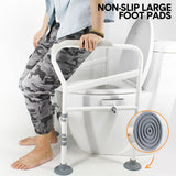 Mobility & Accessibility: Toilet Frame Support Standing Disability Assist Aid Safety Grab Handle Rail Height and Width Adjustable For Elderly Disabled Max Load 150Kg