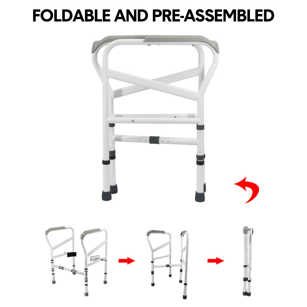 Mobility & Accessibility: Toilet Frame Support Standing Disability Assist Aid Safety Grab Handle Rail Height and Width Adjustable For Elderly Disabled Max Load 150Kg
