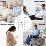Mobility & Accessibility: Toilet Frame Support Standing Disability Assist Aid Safety Grab Handle Rail Height and Width Adjustable For Elderly Disabled Max Load 150Kg