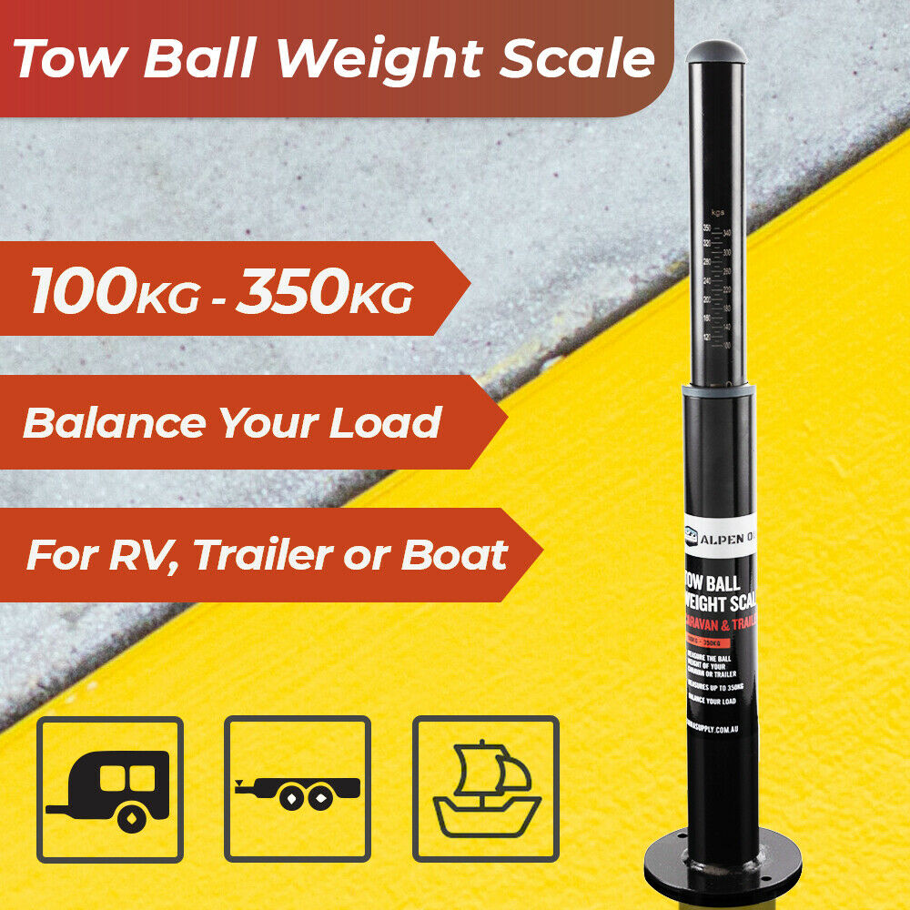 Caravan Accessories: Alpen Outdoor Tow Ball Weight Scale Tongue Weight Scale Gauge Weight Check With Indicator For Safe Towing of Caravan Trailer RV Boat 100kg-350kg