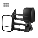 Automotive Parts: Front Pair Extendable Towing Mirrors Fit for Nissan Patrol GU/Y61 1997-2016 Manual Foldable Split View Black 2pcs