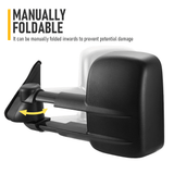 Automotive Parts: Front Pair Extendable Towing Mirrors Fit for Nissan Patrol GU/Y61 1997-2016 Manual Foldable Split View Black 2pcs