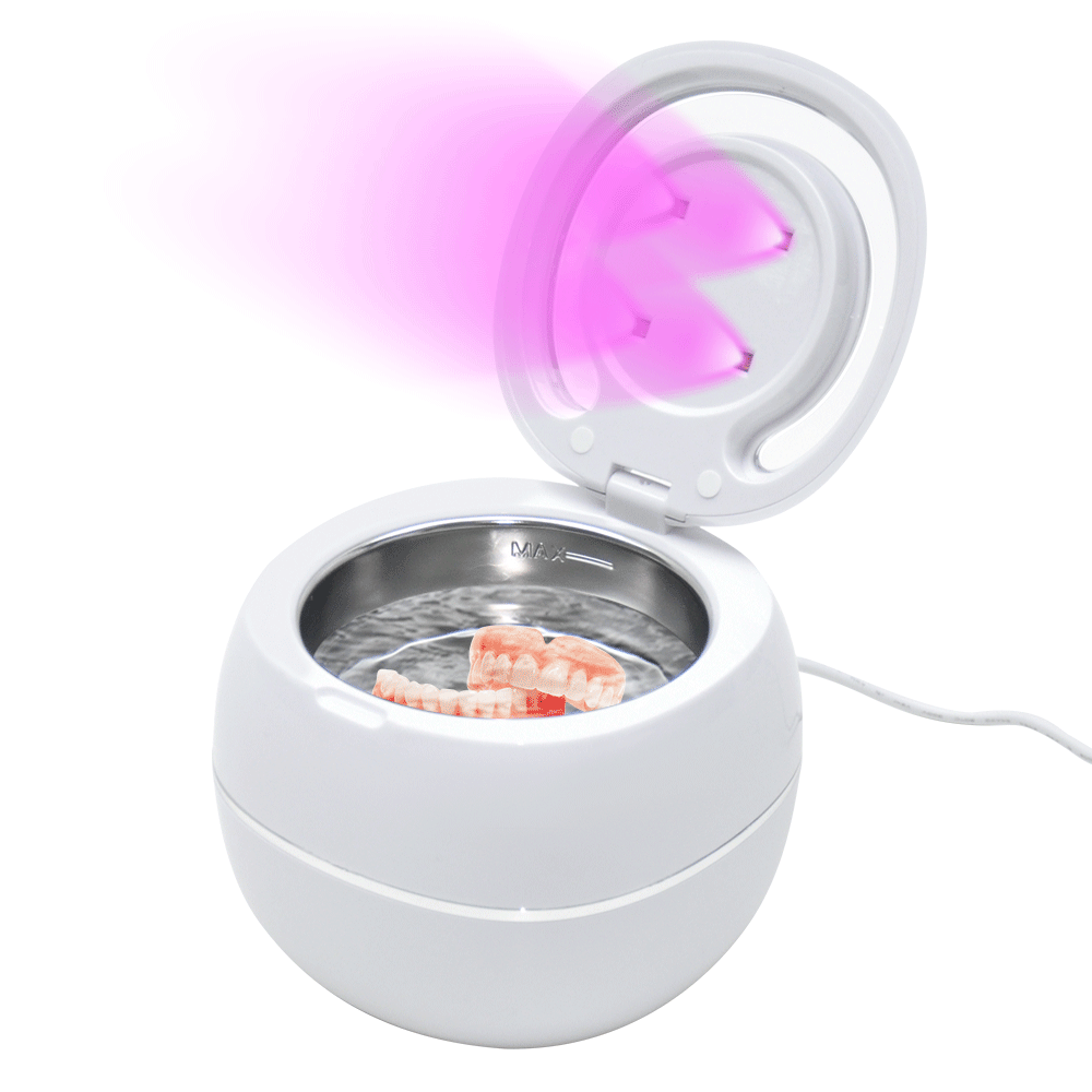 Jewellery Cleaners: Ultrasonic UV Cleaner Portable 42khz Dual Mode Cleaner 180-220ml with Chamber and Timer for Dentures Aligner Retainer Dental and Jewellery Cleaning Machine