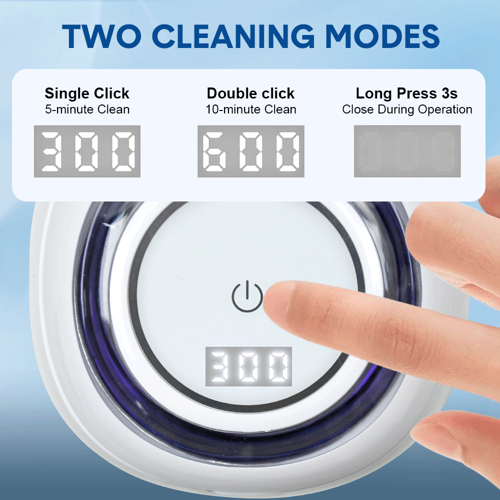 Jewellery Cleaners: Ultrasonic UV Cleaner Portable 42khz Dual Mode Cleaner 180-220ml with Chamber and Timer for Dentures Aligner Retainer Dental and Jewellery Cleaning Machine