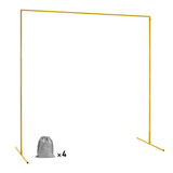 Garden Ornaments: Golden Square Wedding Arch Adjustable 1M-2M Flower Rack Backdrop Stand Balloon Arch Stand for Wedding Birthday Party Garden Ceremony Decoration