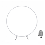 Garden Ornaments: 2M White Wedding Hoop Arch Metal Flower Ring Display Frame Balloon Circle Rack Backdrop for Wedding Birthday Party Garden Ceremony Decoration
