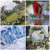 Garden Ornaments: 2M White Wedding Hoop Arch Metal Flower Ring Display Frame Balloon Circle Rack Backdrop for Wedding Birthday Party Garden Ceremony Decoration