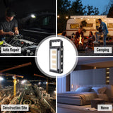 Magnetic LED Work Light 8000mAh Rechargeable 1700 Lumens 320 LED 360 Rotating Waterproof Type C with Digital Display Red Warning for Car Repair Job Site