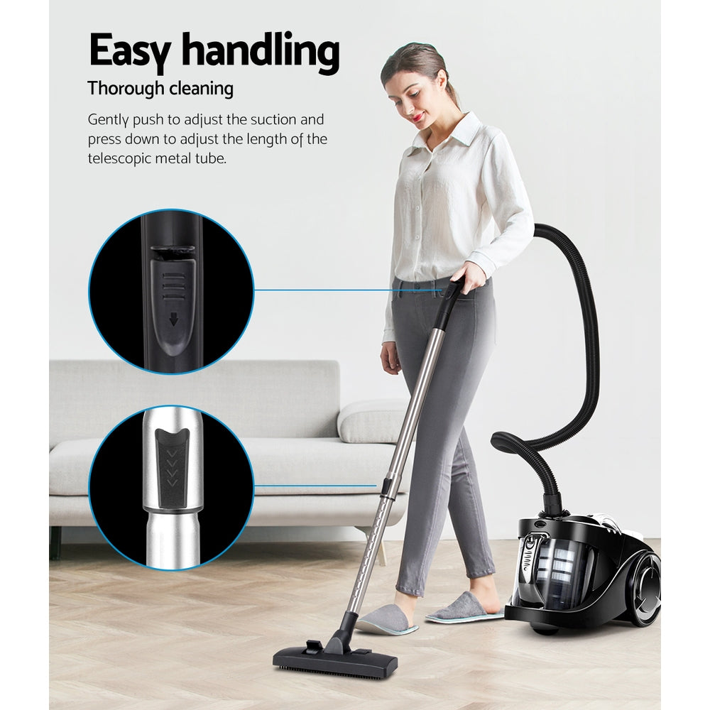 Stick Vacuums: Devanti 2200W Bagless Vacuum Cleaner Black